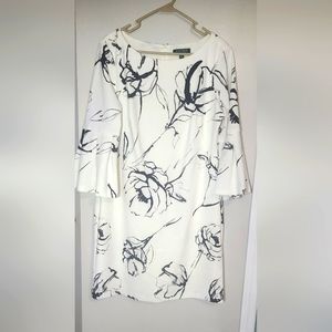 Black & White Dress size 14 with sleeves by Ralph Lauren- Wedding guest , Formal